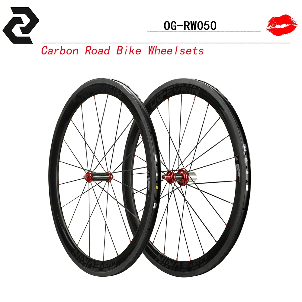 OG-EVKIN Carbon Road Bike Clincher/tubular Integrated Wheels 700C 23mm Width 50mm ud Wheelset Powerway R36