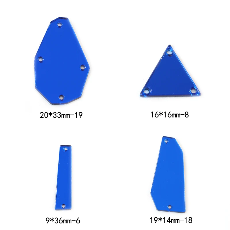 50 шт. сапфир особой формы акрил пришивные стразы с плоской задней стороной темно-синее зеркало акрил ic Пришивные аксессуары из стразов E7064