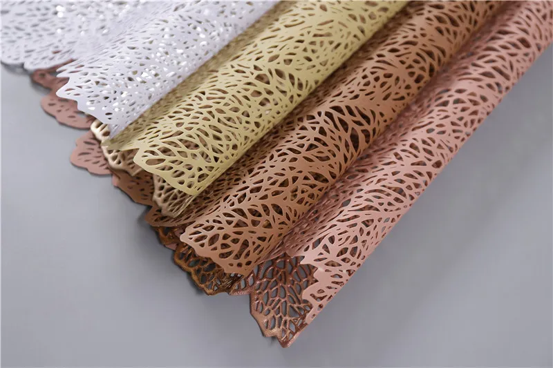 Placemat For Dining Table Mat Soft PVC Palm Leaf Placemat Simulation Plant Mats Coffee Cup Table Mats Home Desktop Decoration  (6)