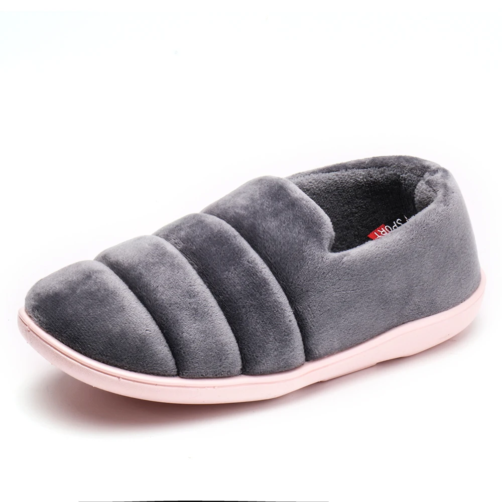 POOLOOP Comfortable Indoor Slippers Slip On Men Warm Shoes Casual Fur