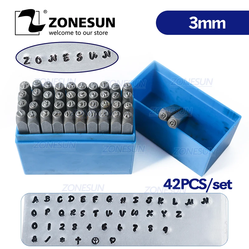 ZONESUN 42 шт. ювелирные изделия металлические штампы алфавит искусственное сердце