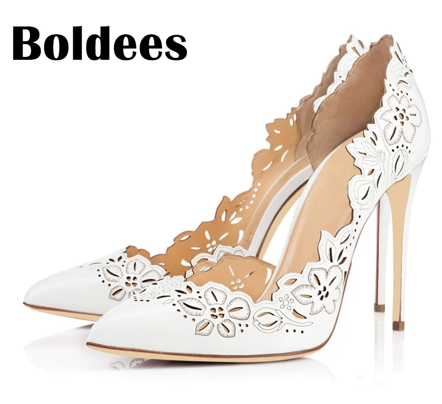 

Boldee Fashion Women Pumps Women Shoes High Heels Cut Outs Shoes Summer Pointed Toe Sapato Femininos Plus size 43