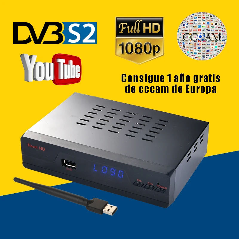 

Haosi Ips2 Plus DVB-S2 Satellite Receiver 1080p Full HD DVB S S2 Set-top Box 1 Year Clines Server Europe Spain IPTV Media Player