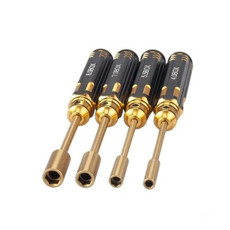 

4Pcs HSS Titanium M2 M3 M4 M5 Hexagonal Cylinder Screwdriver with Socket for RC Drone Model