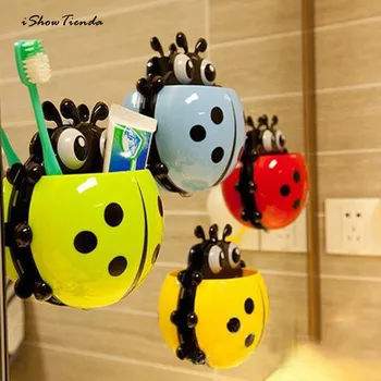 

New 1pc 13.5*14*3.5cm Creative Cute Powerful Suction Toothbrush Holder Toothpaste Yellow Toothbrush Holder For Bathroom Decor