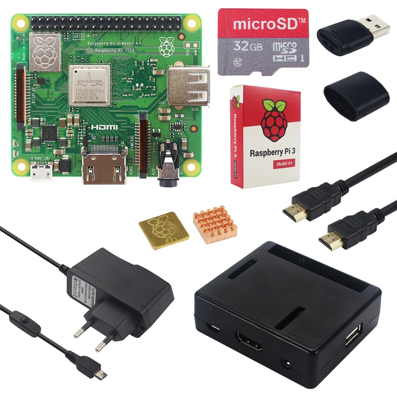 

Raspberry Pi 3 Model A+ (Plus) Starter Kit +16 32 GB SD Card + ABS Case + 2.5A Power Adapter + HDMI Cable for Raspberry Pi 3 A+