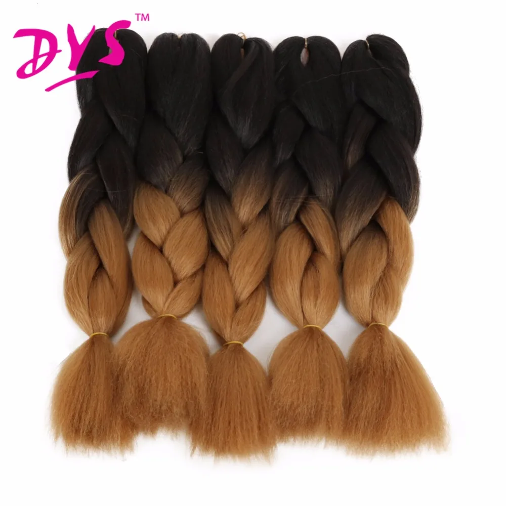  Deyngs 24Inch Ombre Kanekalon Braiding Hair Extensions Two Tone High Temperature Synthetic Jumbo Braid Hair 100gpcs (14)