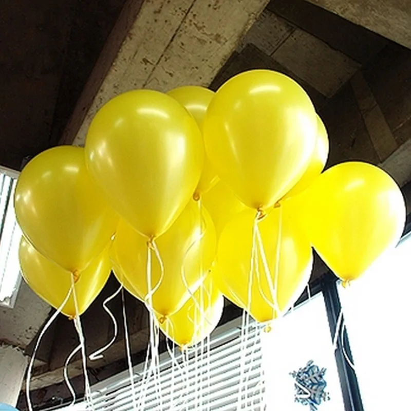 10 шт./лот толстые 1,5 г латексные желтые шарики Свадебные украшения надувные воздушные шары с днем рождения поставки жемчужные шары