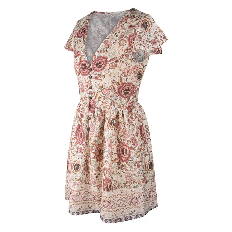 Forefair Retro Boho Dress Mini Summer (19)