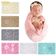3 шт. Пеленальное Одеяло для новорожденных пеленка для младенцев пеленка для сна+ повязка на голову принцесса оборачивание кружевом ткань удерживающее одеяло