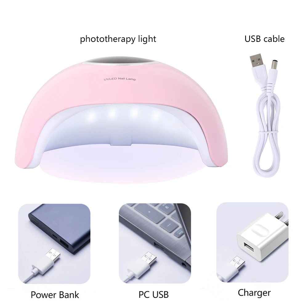 36W LED Lamp for Nail with LCD UV Lamp for Gel Nails Polish Nail Dryer for Manicure Sun Light 30s/60s/90s USB Connector