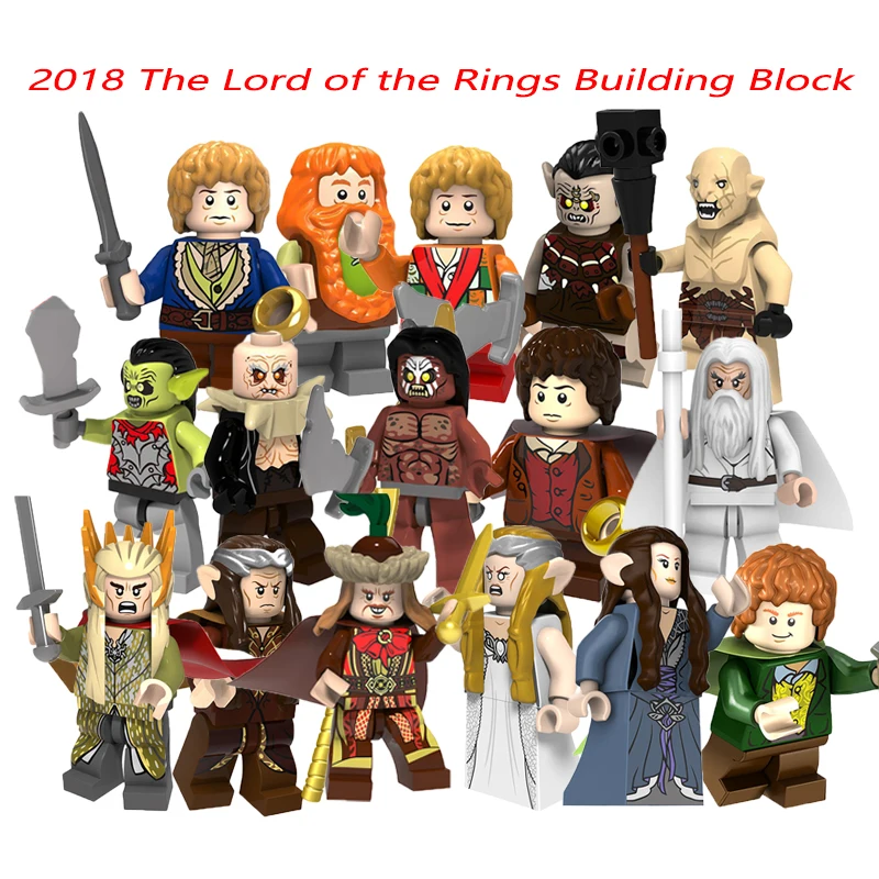 

Pg8148 Legoinglys The Lord Of The Rings Frodo Baggins Figure Gandalf Thranduil Elrond Galadriel Merry Building Blocks Gift Toys