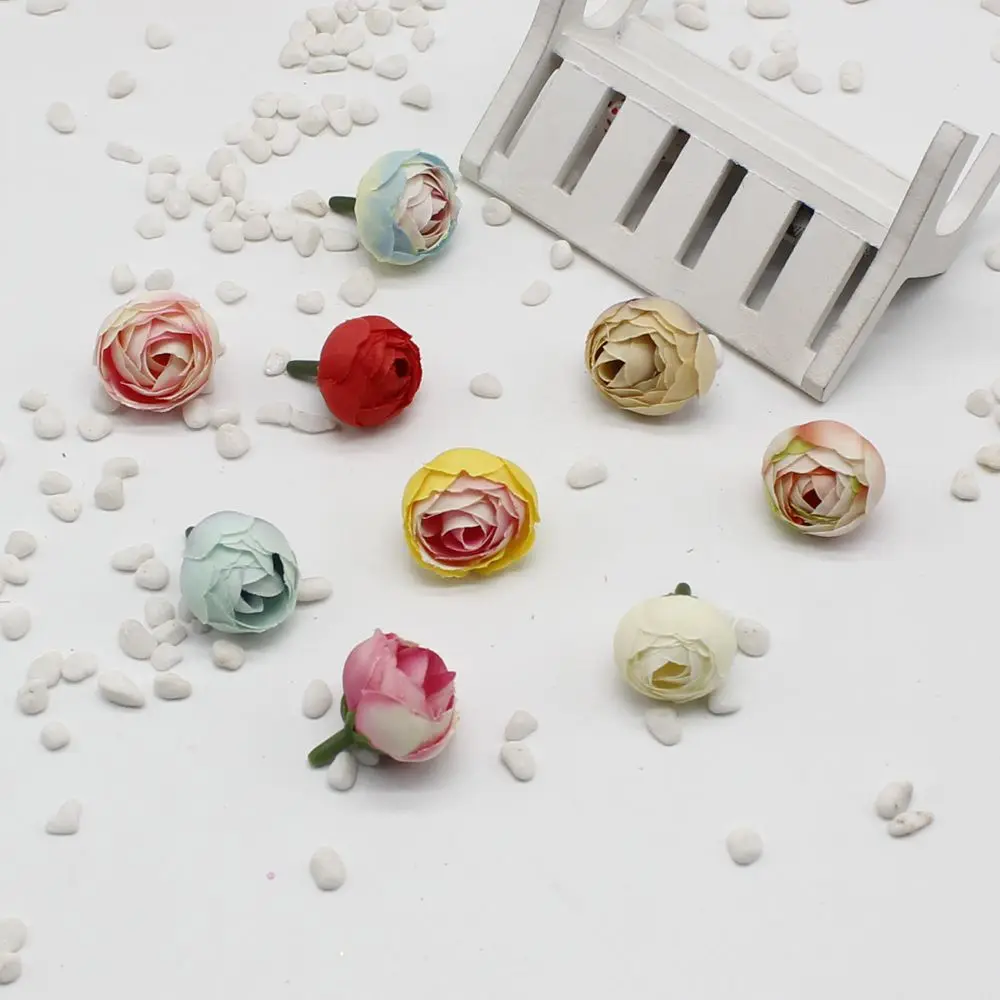 

5pcs / lot small rose buds artificial silk artificial flowers, DIY wedding decoration corsage doll, wreath accessories