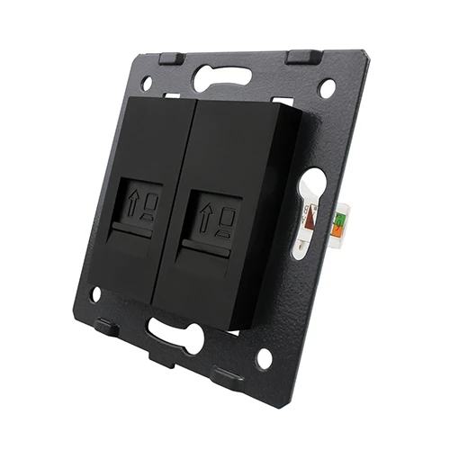 Производство Livolo, база Socket/Outlet/Plug для DIY продукта, 2 банды компьютерная розетка VL-C7-2C-11 - Цвет: Black
