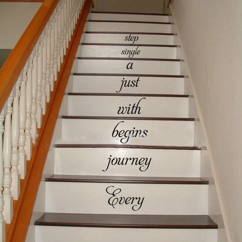 Home stair decal stairway vinyl decal home decor wall lettering words quotes C3101