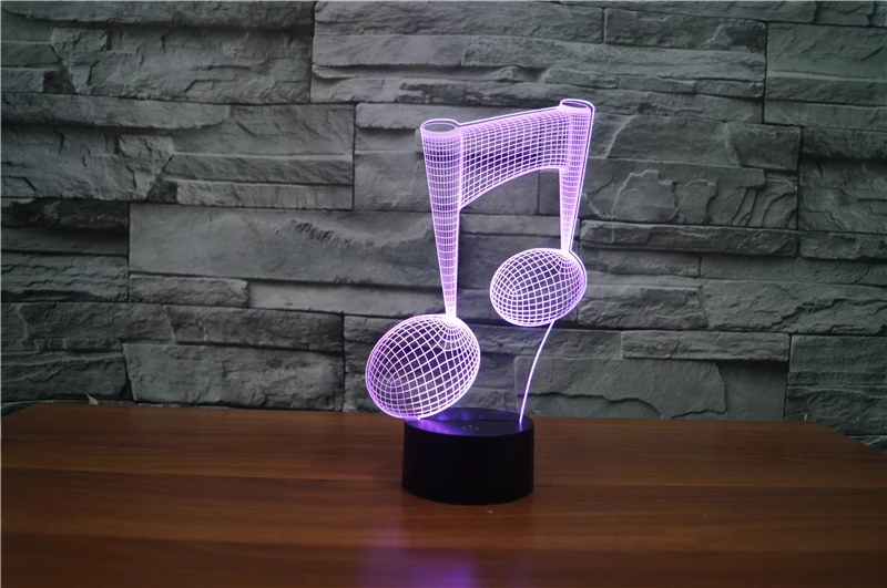 Современный музыкальный светодиодный 3D ночник с музыкальной нотой, акриловый цветной музыкальный светильник, Подарочная лампа, украшение для дома