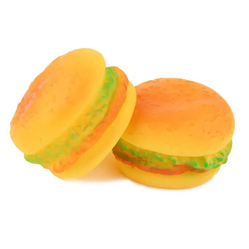 rubber hamburger dog toy