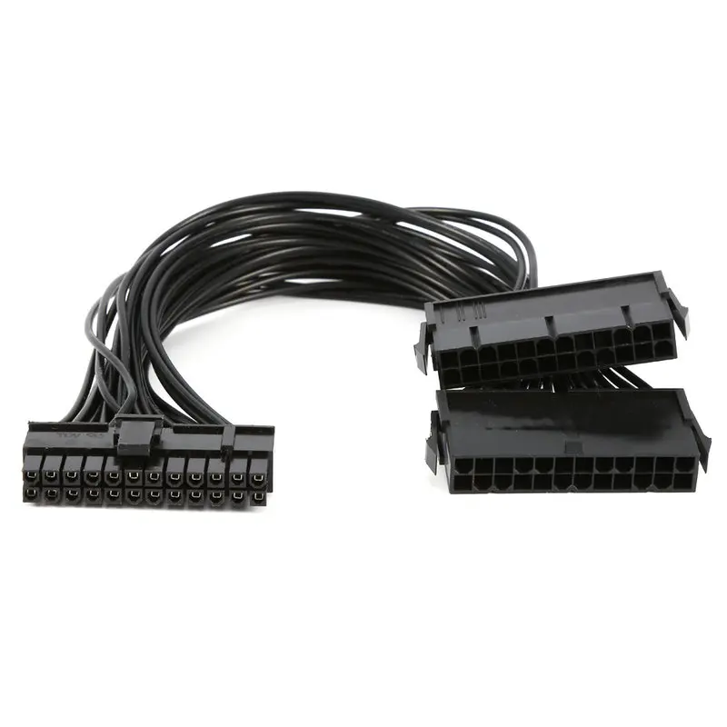 

ATX Mining Motherboard Cable 30cm 24 Pin 20+4 Pin Dual PSU Power Supply Splitter Extension Cable Connector