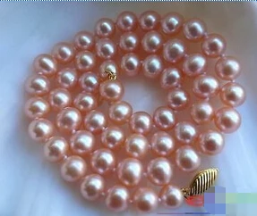 

FREE SHIPPINGLUSTER AAA++17" 9MM PINK ROUND FW CULTURED PEARL NECKLACE 14KGP