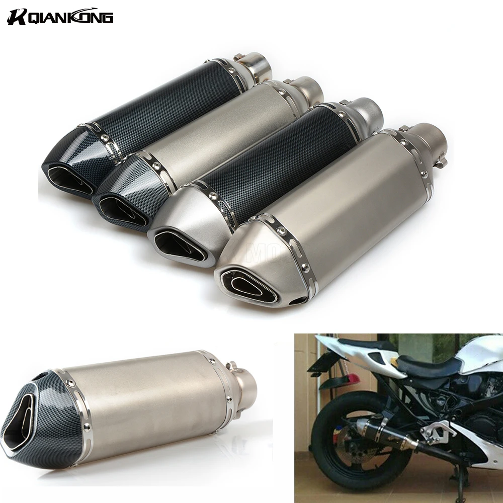 

R QIANKONG 36-51MM Universal Modified Exhaust Pipe Muffler For Kawasaki Z650 Z800 Z900 Z1000/sx EX250/300 ZX-6N/10R Versys 650