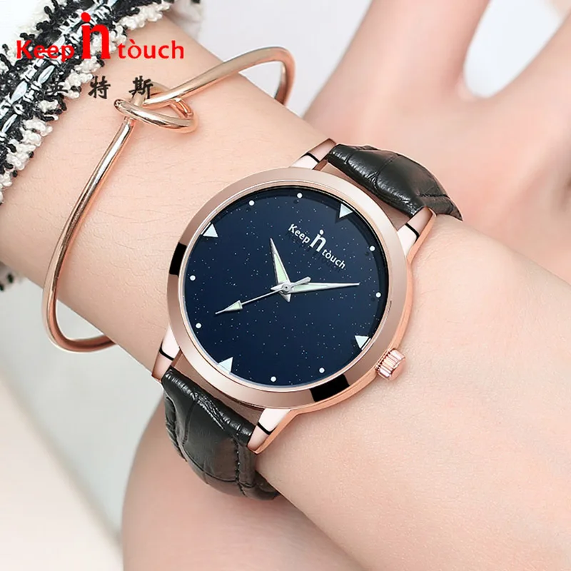

KEEP IN TOUCH Star Lady Women's Watches Luxury Rose Gold Dress Quartz Watch Women Bracelet Luminous Relogio Feminino reloj mujer