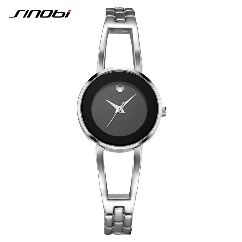 

SINOBI Brand Bracelet Women Watches 2019 Fashion Silver Quartz Watch Women Luxury Ladies watch Elegant Montre femme