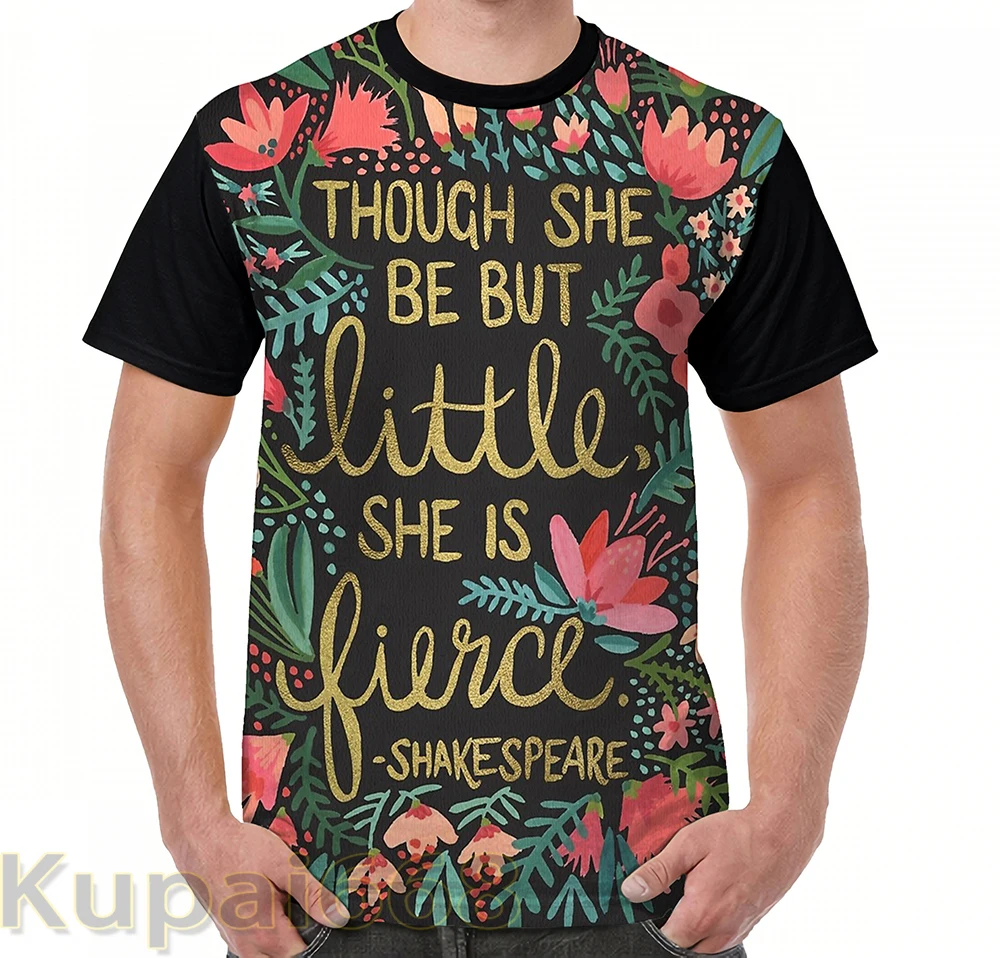 Забавная футболка с графическим принтом мужские топы футболки Little &amp Fierce on Charcoal