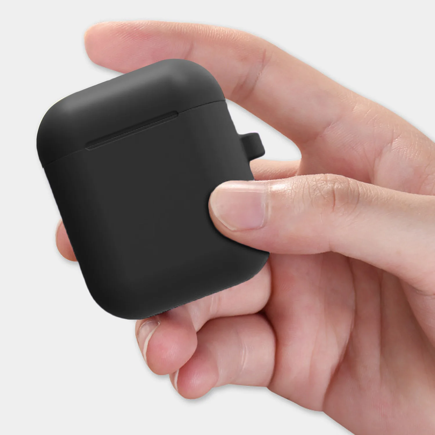 Силиконовый ударопрочный защитный чехол Besegad для Apple Airpods 1 2 с карабином Air Pods