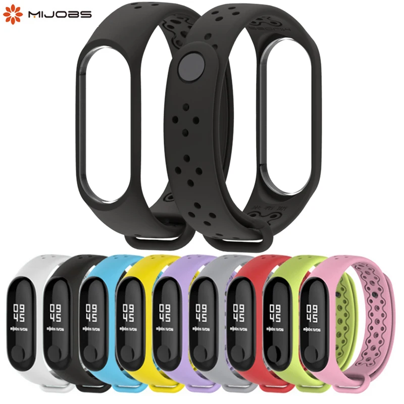 

Mijobs Mi Band 4 3 Strap wrist strap for xiaomi Miband 4 accessories smart bracelet sports Silicone Strap for Xiaomi mi band 4 3