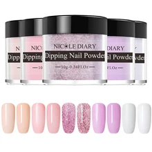 NICOLE дневник 5 коробок набор пудры для ногтей погружение французская пудра хромированный сверкающий маникюрный блеск для ногтей комплект нет необходимости лампа лечение Decorat
