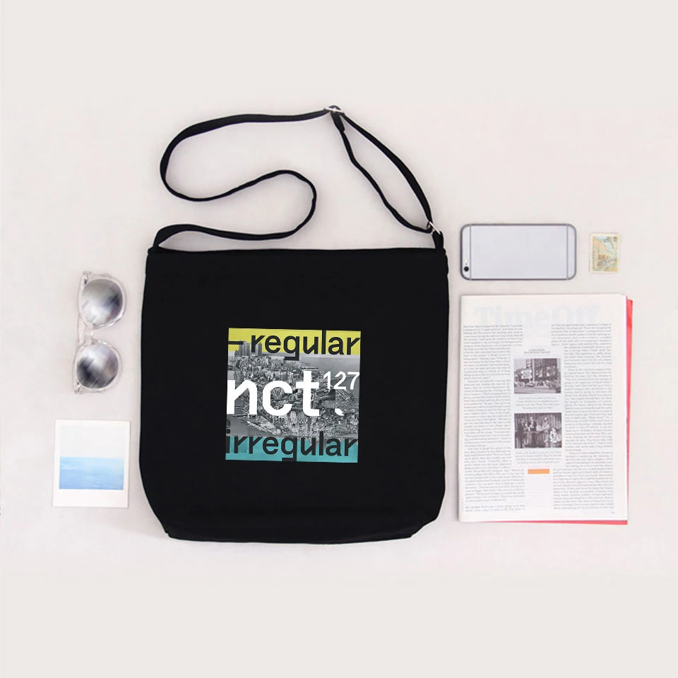 Модные холщовые сумки NCT 127 для мужчин и женщин большие на плечо в Корейском стиле