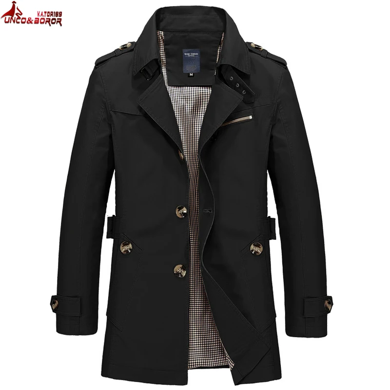 

Men Jacket Coat Fashion Trench Coat New Spring Brand Casual Fit Overcoat Jacket Outerwear Male