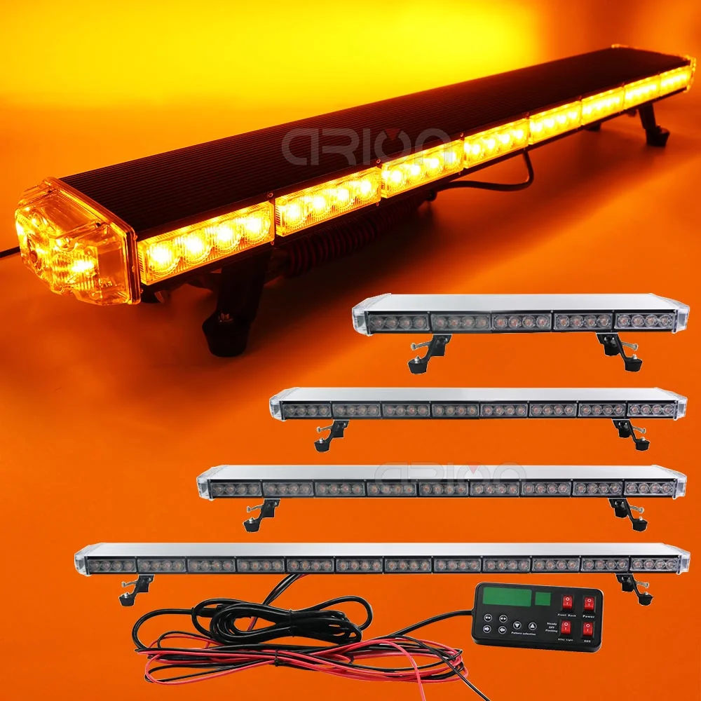 

25" 37" 46" 50" 55" LED Car Truck Police LED Strobe Light Bar Emergency Warning Beacon Signal Lamp Lightbar Amber Yellow 12V/24V