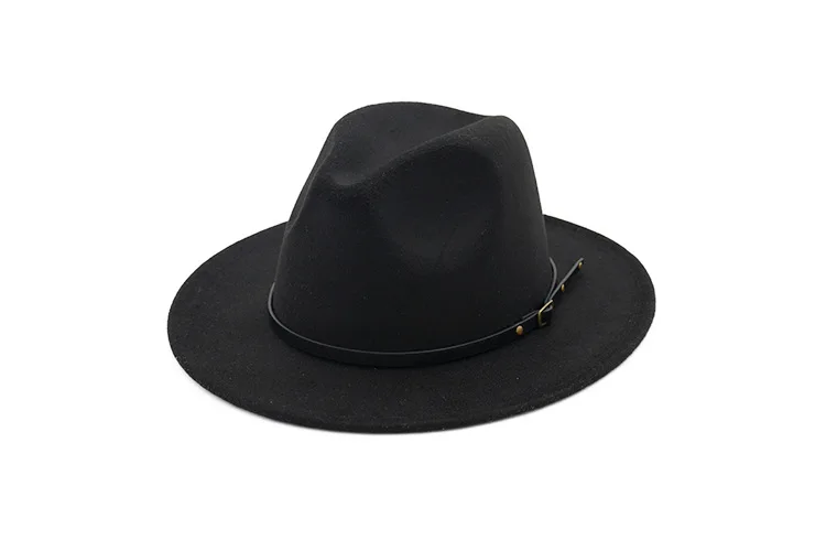 [Dingdnshow] шляпа в стиле винтаж шерстяные шапки; Широкий джазования с полями в армейском стиле, Hombre, фетровая шляпка шерстяная шапка женская зимняя Cap Top шапка для Для женщин Для мужчин