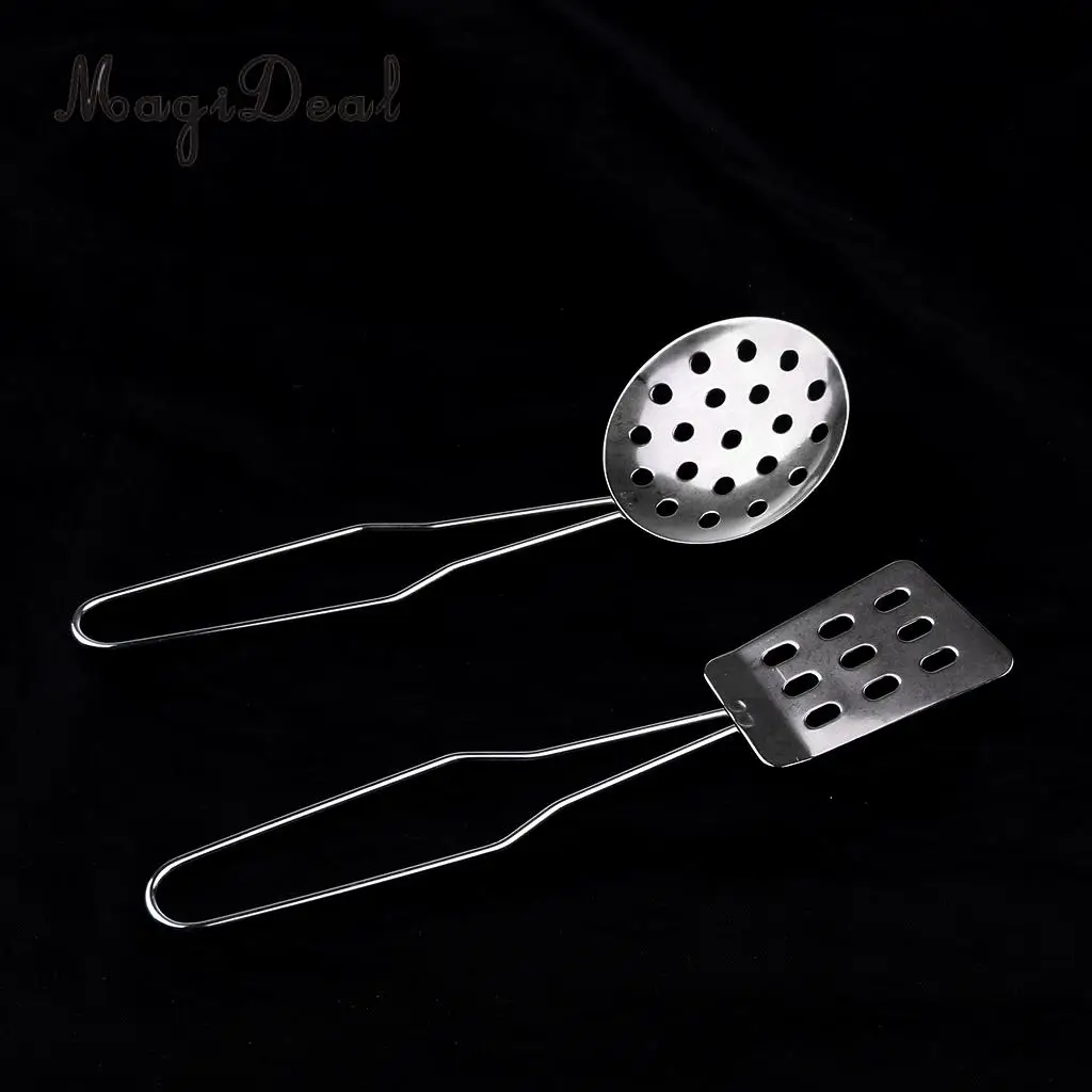 5Pcs/Set Stainless Steel Kitchen Metal Utensils All Purpose Kitchen Tool Set for Children Kids Pretend Play Toys