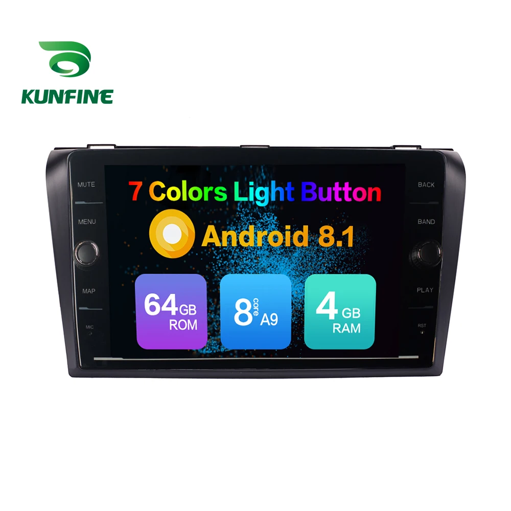 Top Octa Core 4GB RAM 64GB ROM Android 8.1 Car DVD GPS Player Deckless Car Stereo For Mazda 3 2006-2013 Radio Headunit 1