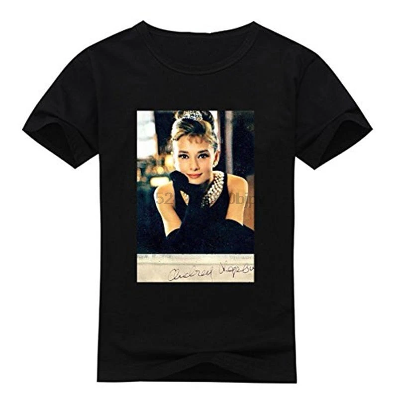 

Brand Cotton Clothing Male Slim Fit T Shirt Audrey Hepburn Quote Crew Neck Short-Sleeve Mens Tee Shirts