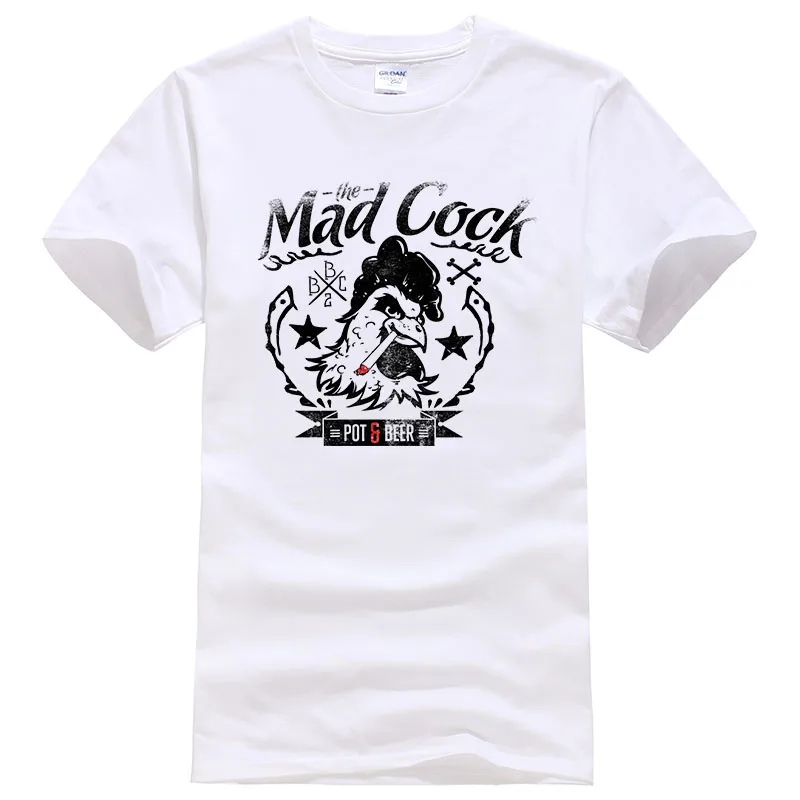 Летняя модная мужская футболка mad cock хлопковая женские топы Мужская с коротким