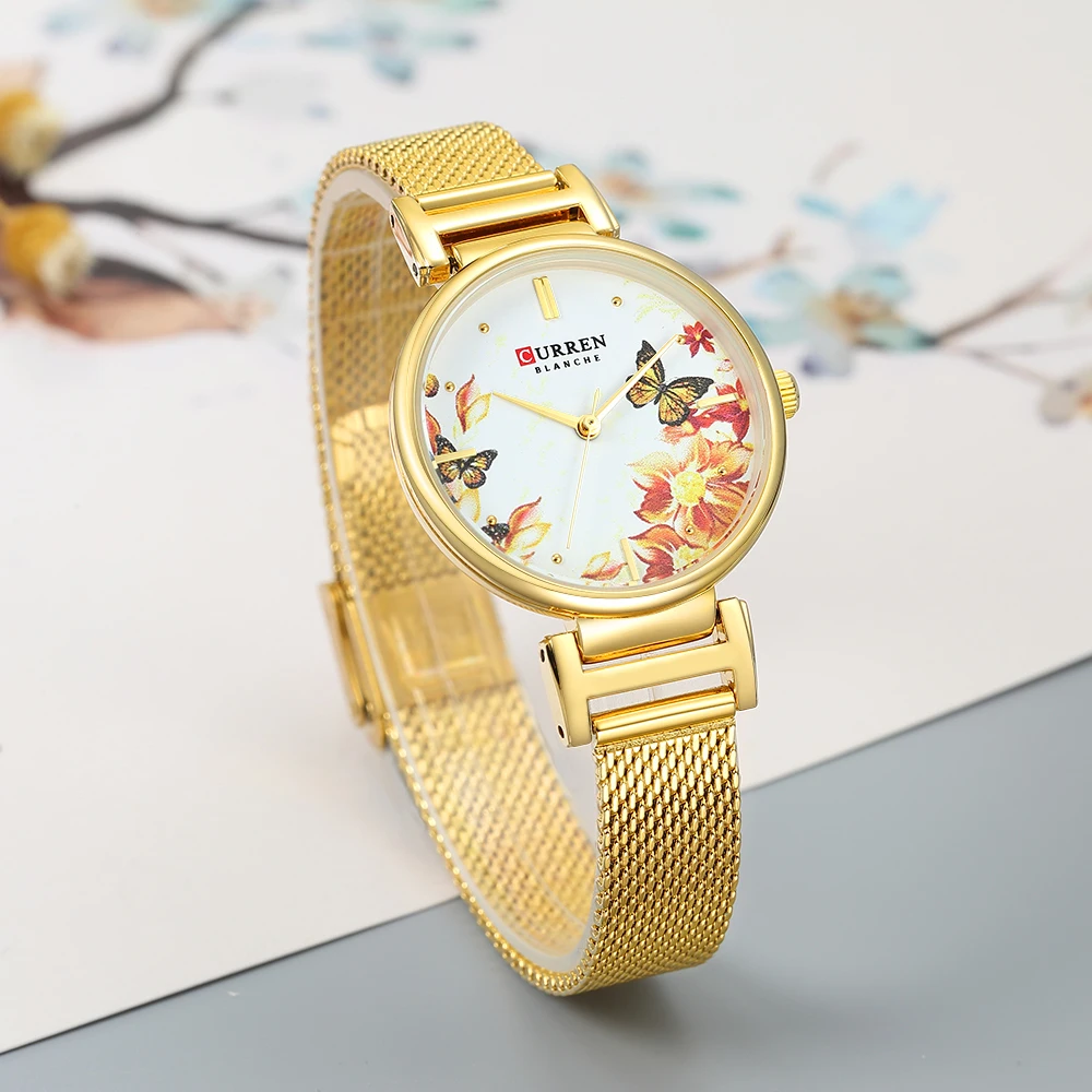 

CURREN Bracelet Gold Watches Women Top Brand Luxury Quartz Ladies Wristwatch Female Clock Relogio Feminino Dropshipping 2019 New