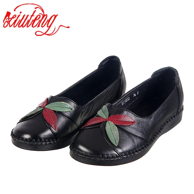 1032 Verano 1032 De red Madre Suave Transpirable Mujeres Xiuteng Gran 41 Tamaño 1032 Pisos Zapatos black Ocio Genuino Para Cuero 2018 purple Regalo Mujer La v4qwpfg
