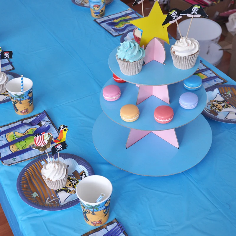 8 шт одноразовые бумажные десертные тарелки Пиратская тематическая серия детская посуда для вечеринки в честь Дня Рождения