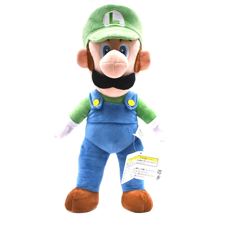2 стиля, большой размер 1" 37 см, Super Mario Bros, стоячие Марио и Луиджи, плюшевые куклы, мягкая игрушка, кукла супермарио, Peluche, детские подарки - Цвет: Green Luigi