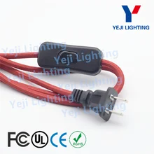 Яркий кабель в оплетке провод с металлической кнопкой 303 переключатель 2-контактный разъем кабель для настольной лампы, торшеры для осветительных приборов "сделай сам"