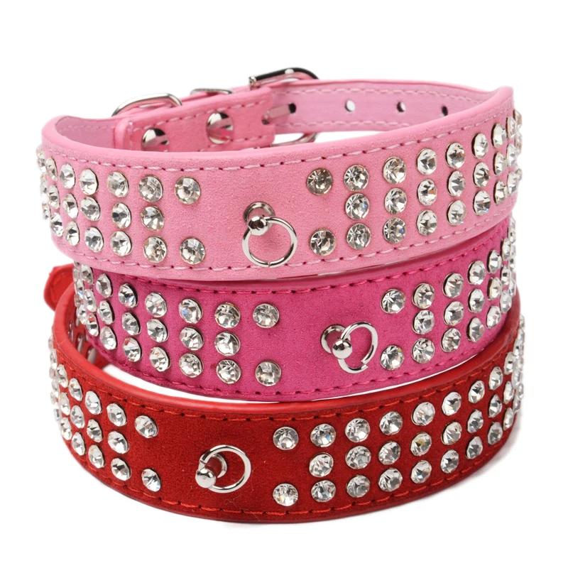 PipiFren Small Dog Collars Chihuahua Rhinestone Genuine leather For Pet Cat Accessories Necklace Puppy Collar collier pour chien | Дом и сад