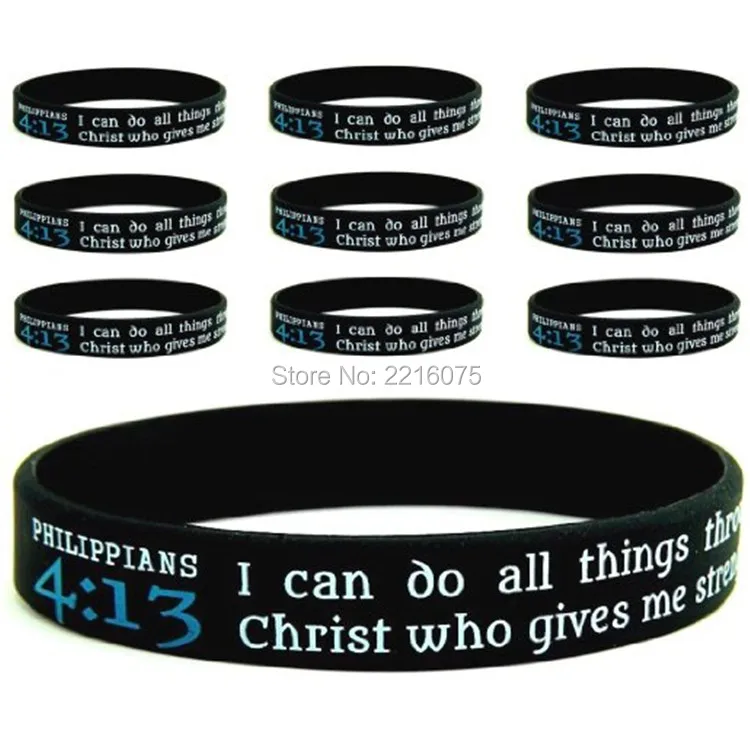 300pcs PHILIPPIANS 413 Christian Religious Bible Verses wristband