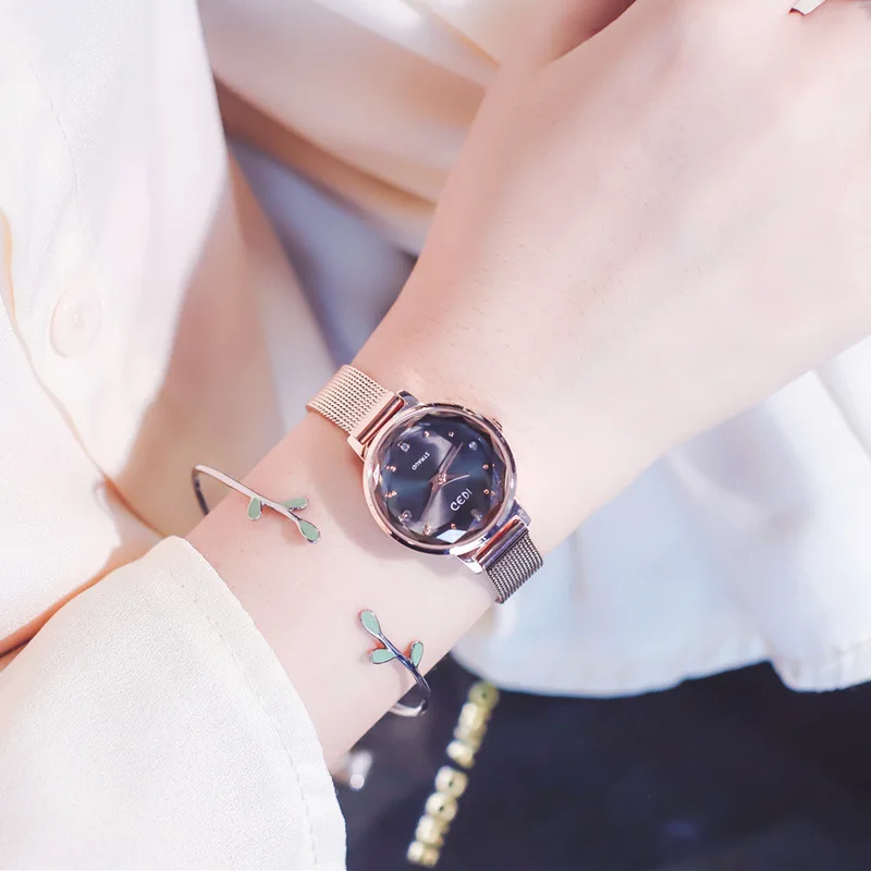 

Ultimate Exquisite Luxury Women's Crystal Quartz Wristwatches Full Steel Mesh Women Dress Casual Watches Ladies Fashion Watch