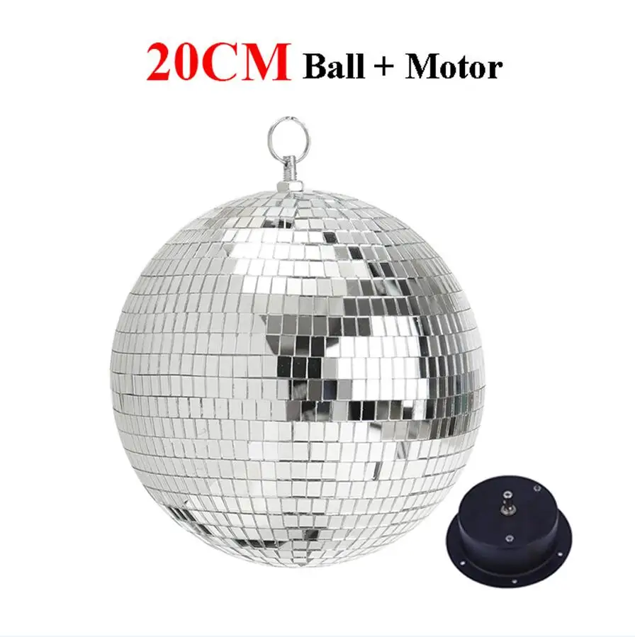 Thrisdar Dia25CM 30CM Rotating Reflection Glass Mirror Disco Ball With Motor and 10W RGB Beam Pinspot DJ Home Party Stage Light - Цвет: 20CM Ball With Motor