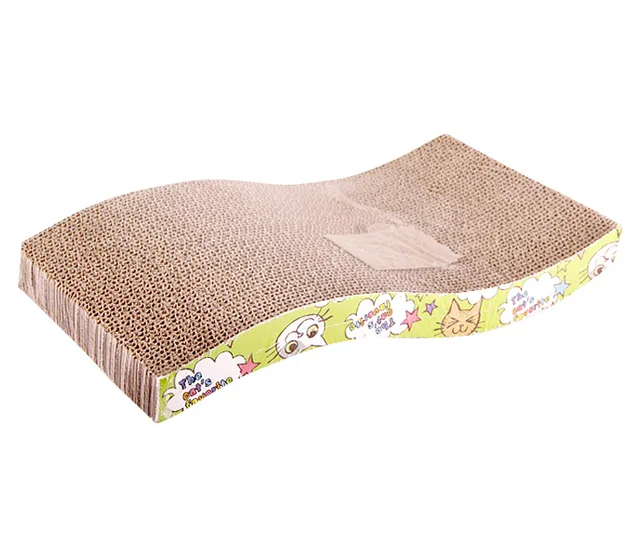 S-shaped Cat Scratch board with Catnip Cat Lounge Handmade Cats Scratcher Scratching Post cat Interactive training Toy For Pet
