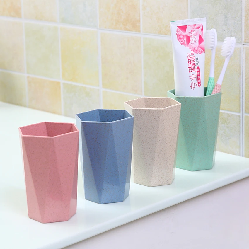 

1 Pc Simple Style Eco-Friendly Wheat Straw Cup Nordic Style Plastic Tea Cups Coffee Tea Milk Drink Cup Toothbrush Cup