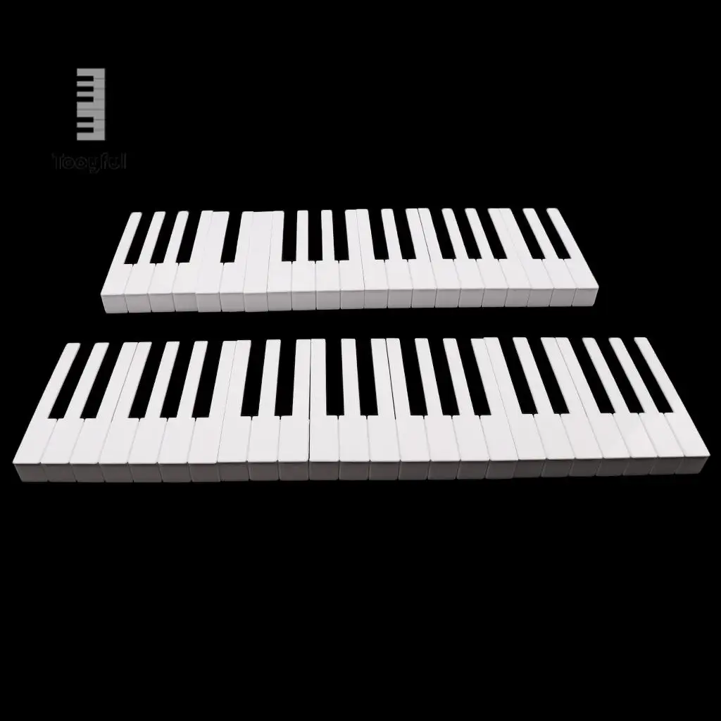 Tooyful 1 Set 52 Keys Piano Keytops Keyboard Replacement Key Top with Glossy Finish Piano DIY Accessory Maintenance Kit